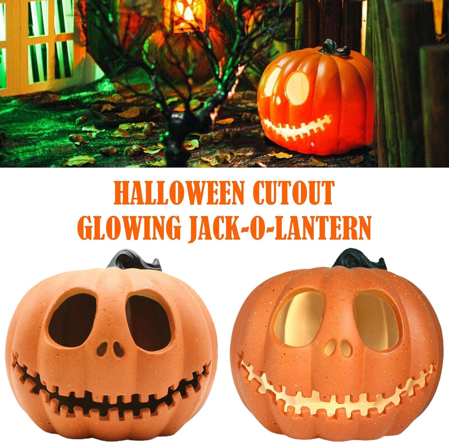 Halloween Large Pumpkin Openwork Luminous Jack-o Lantern - Preppy Kids (Grand Bazaar)