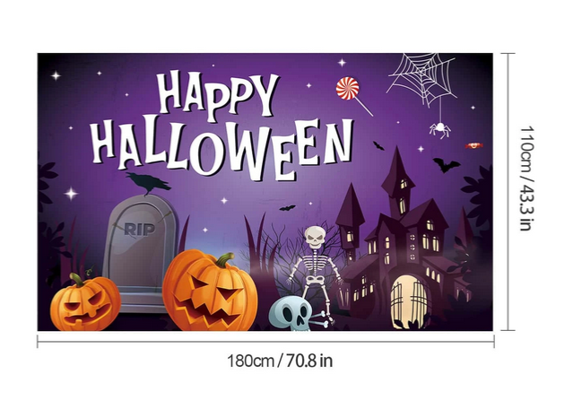Happy Halloween Purple Backdrop - Preppy Kids (Grand Bazaar)