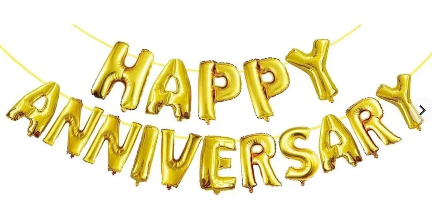 Happy Anniversary Foil Balloons Banner Decorations - Preppy Kids (Grand Bazaar)