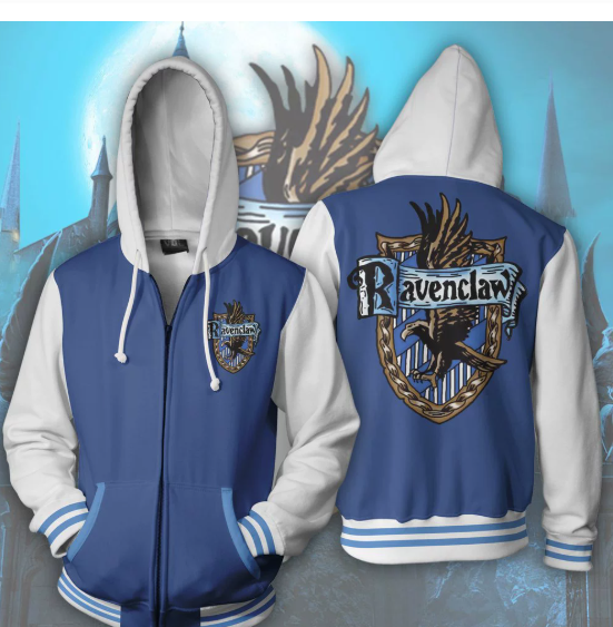 Harry Potter Ravenclaw 3D Zipper Hoodie
