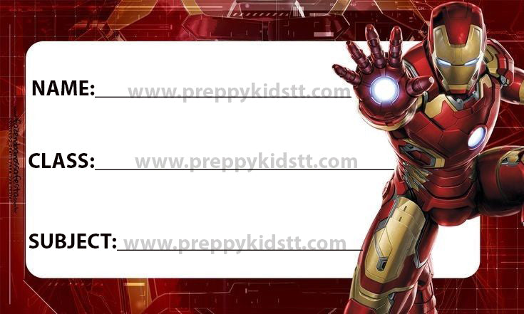 Ironman School book Labels (Waterproof)