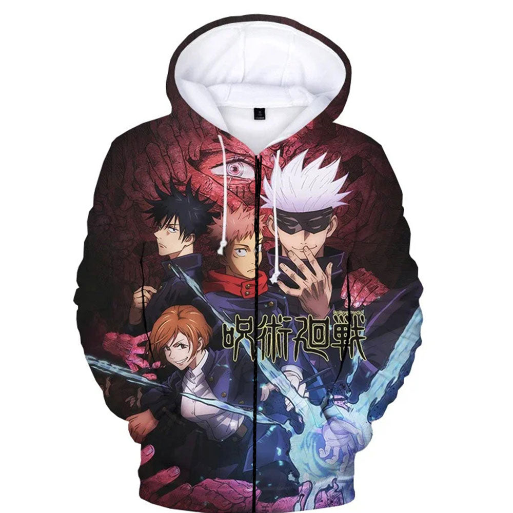 Jujutsu Kaisen Crew 3D Zipper Hoodie