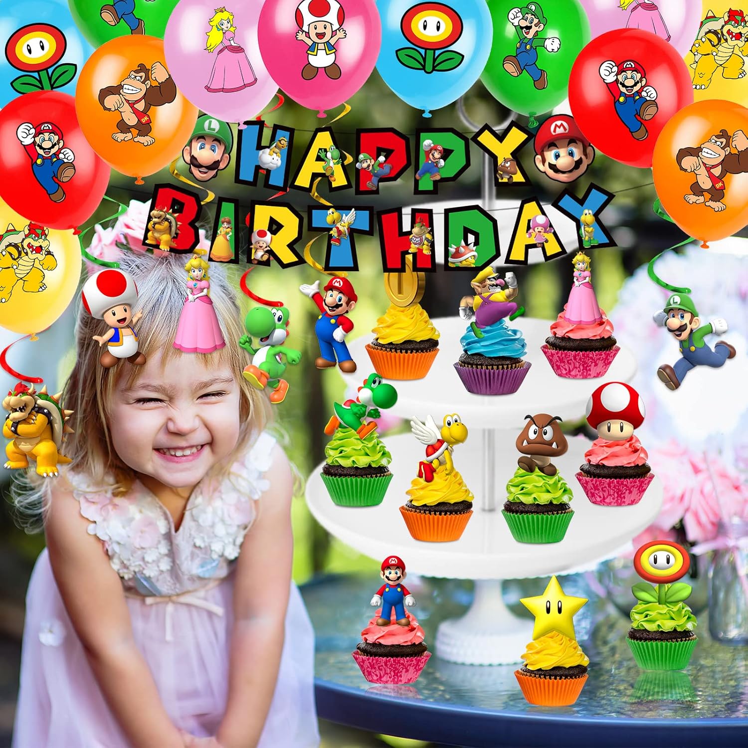 Marios Brothers Virtual Party Party Decoration Package - Preppy Kids (Grand Bazaar)