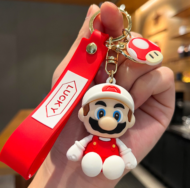 Mario Red and White Shoes White Cap Keychain - Preppy Kids (Grand Bazaar)