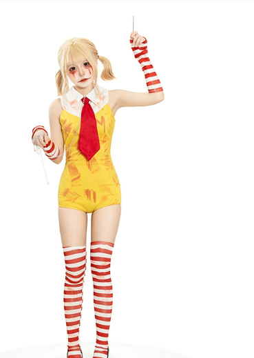 Adult Female Ronald McDonald Clown Cosplay Costume