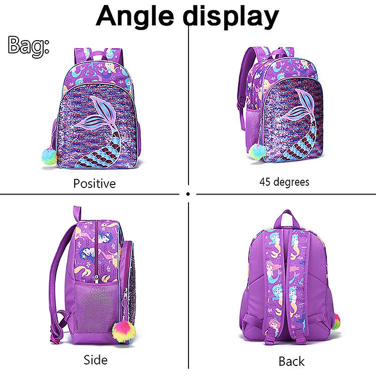 Mermaid Purple bookbag set (Front zipper on bookbag) - Preppy Kids (Grand Bazaar)
