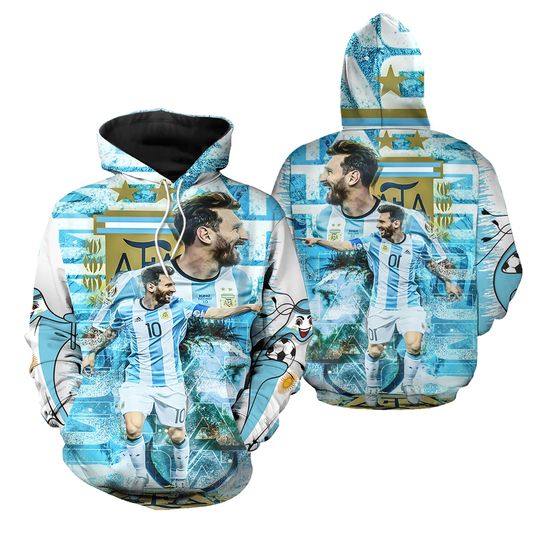 Football Lionel Messi 3D Zipper Hoodie