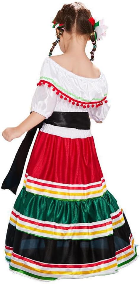 Mexican Festival Dress Spanish Traditional Folk Dance outfit - Preppy Kids (Grand Bazaar)