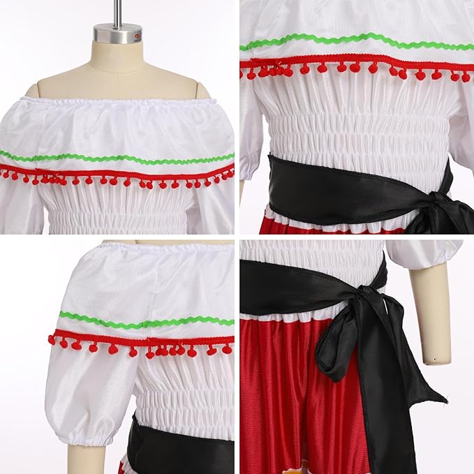 Mexican Festival Dress Spanish Traditional Folk Dance outfit - Preppy Kids (Grand Bazaar)