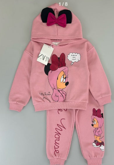Zara Minnie Pink Tracksuit with Hood and Bow