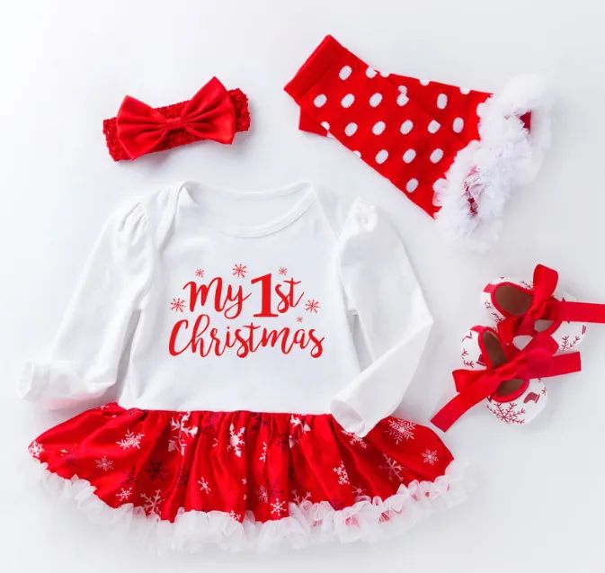My 1st Christmas Girls Outfit baby dress