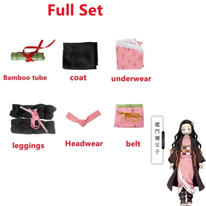Nezuko Kids to adult sizes Demon Slayer Cosplay costume outfit - Preppy Kids (Grand Bazaar)