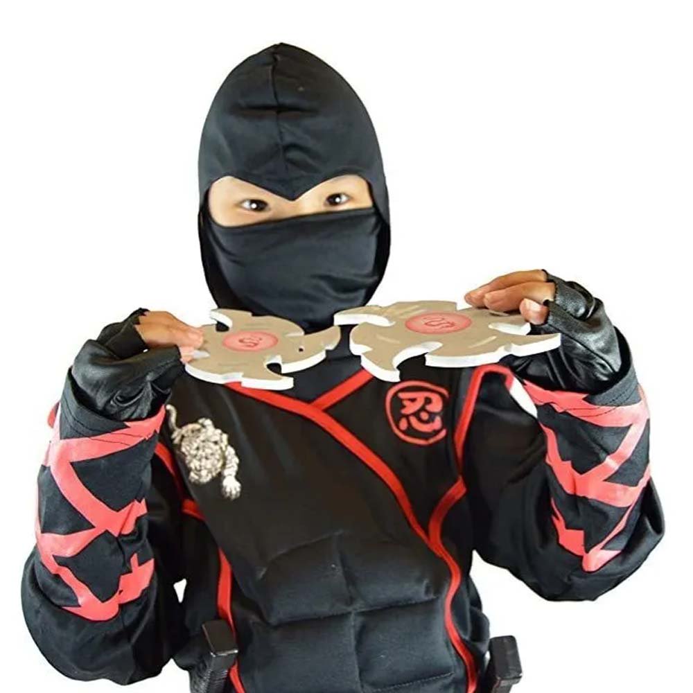 Ninja Black Red Costume Suit COSPLAY