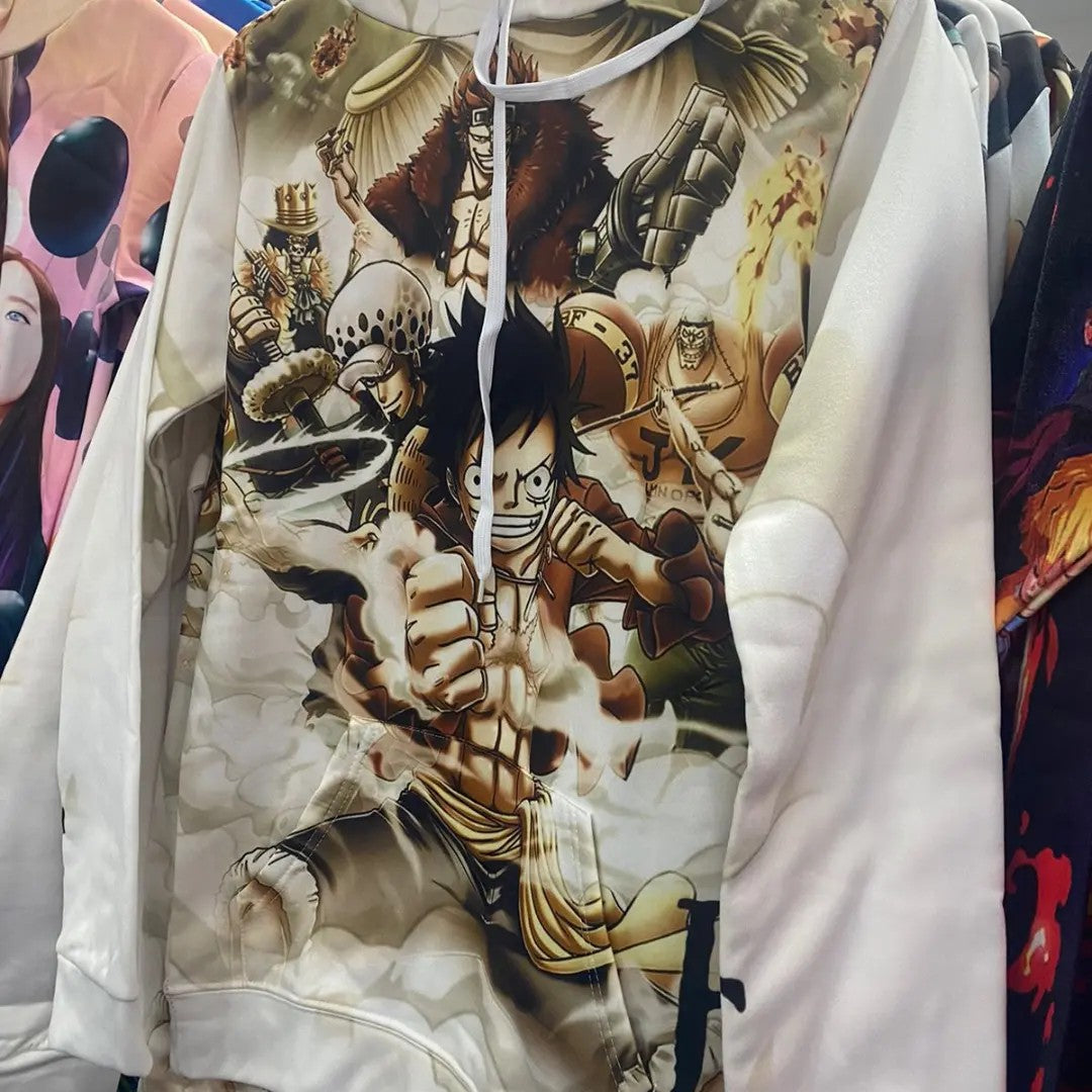 One piece White 3D hoodie