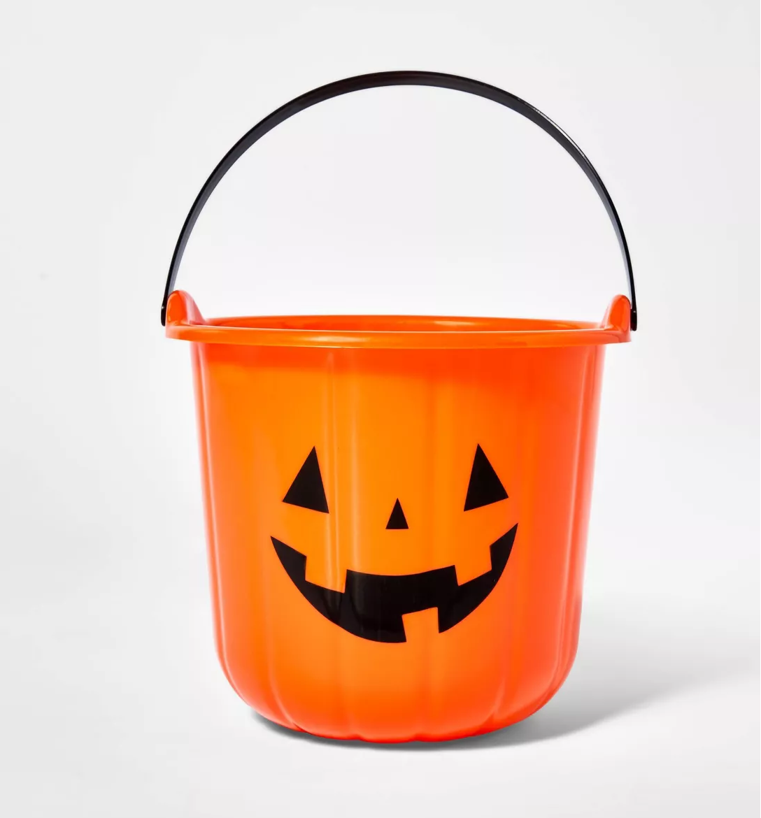 Halloween Orange Pumpkin Stackable Trick or Treat Pail Bucket