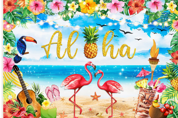 Aloha Party Decoration Package With Backdrop