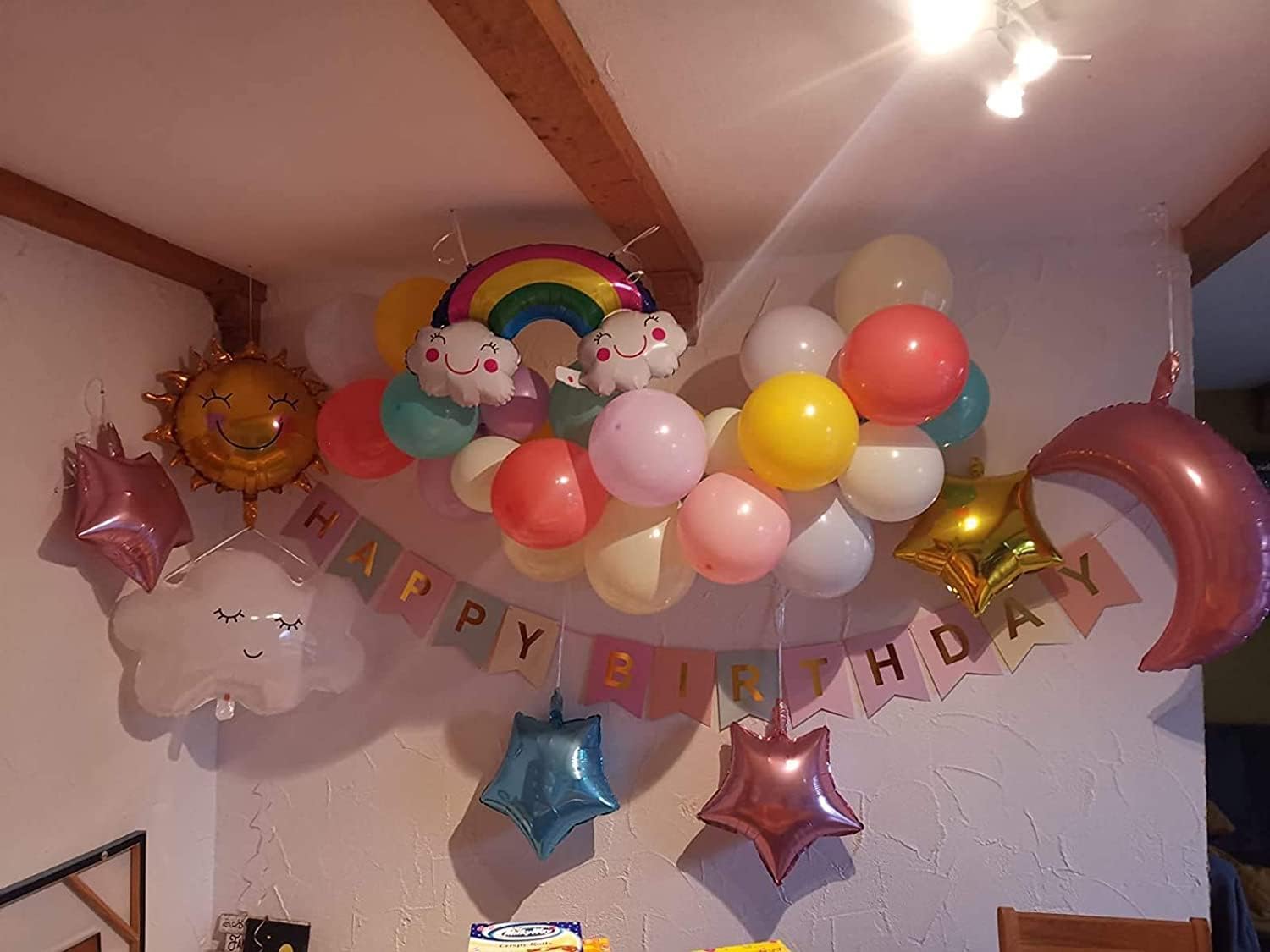 Moon Sun Rainbow Cloud Balloons Decorations Birthday Party Decorations Sky Theme - Preppy Kids (Grand Bazaar)