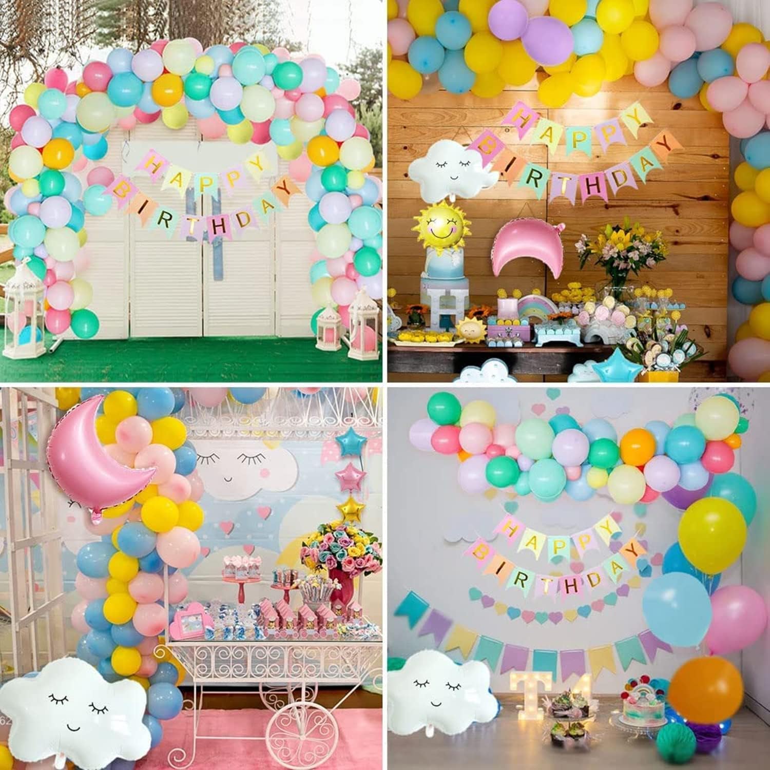 Moon Sun Rainbow Cloud Balloons Decorations Birthday Party Decorations Sky Theme - Preppy Kids (Grand Bazaar)