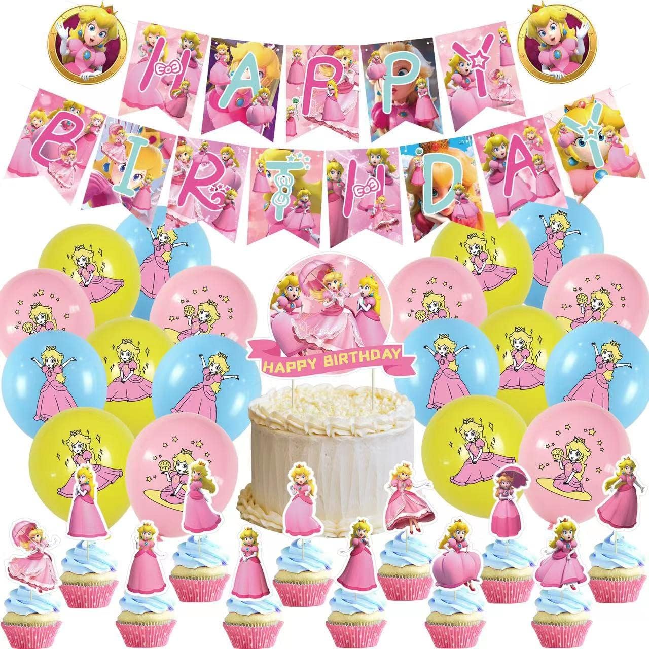 Princess Peach Party Decoration Package (Marios - Preppy Kids (Grand Bazaar)
