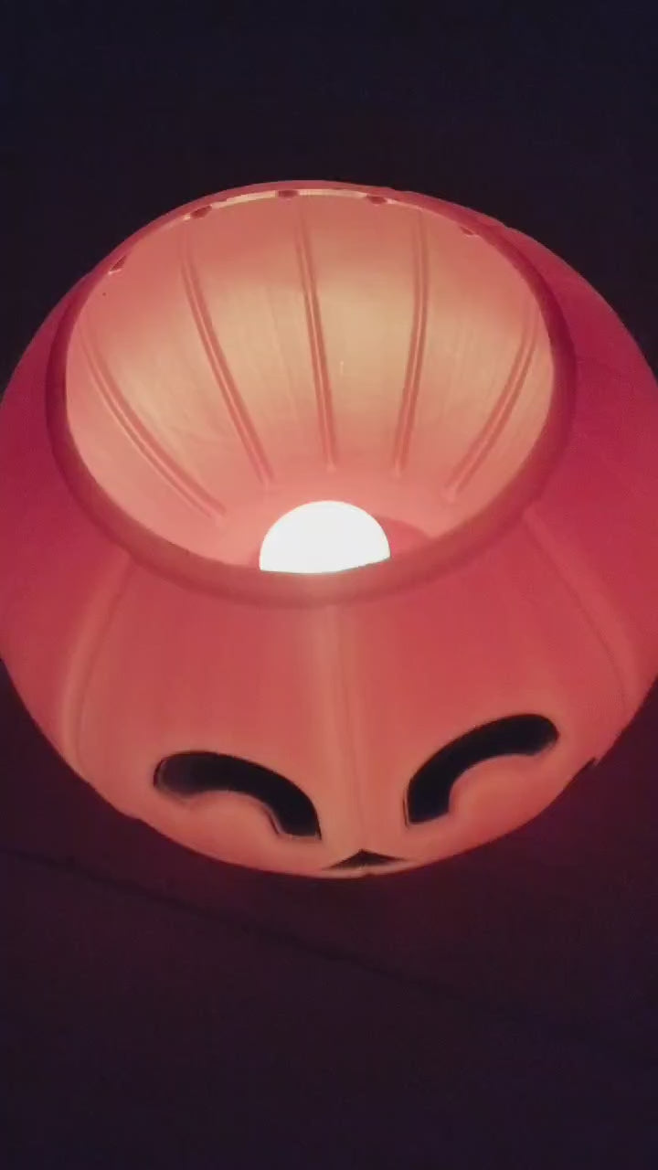 Orange Glow in the Dark Bucket Led Trick or Treat Pumpkin Bucket Halloween Stackable with cover
