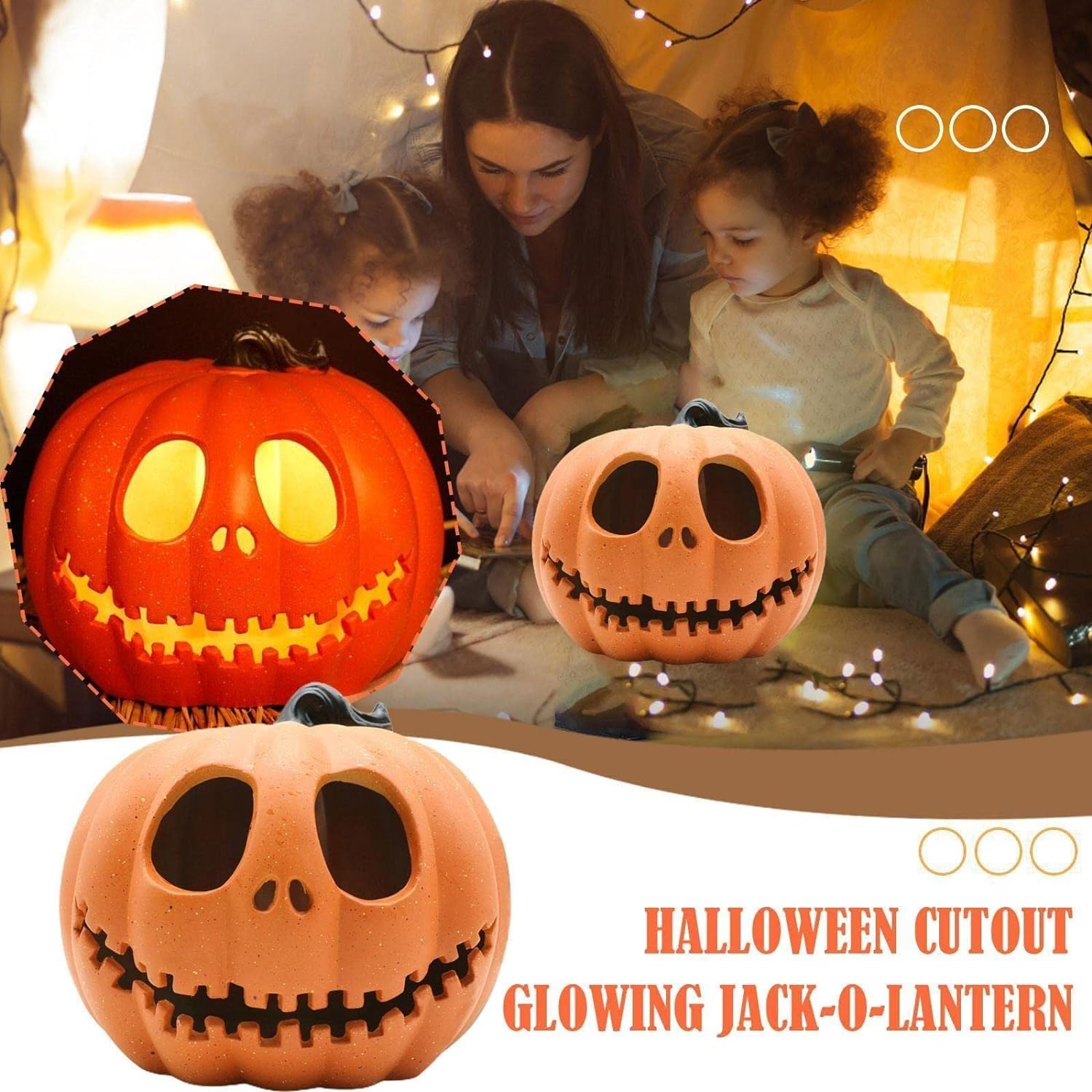 Halloween Large Pumpkin Openwork Luminous Jack-o Lantern - Preppy Kids (Grand Bazaar)