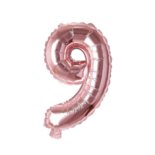 35" Number Rose Gold Foil Helium Balloons (35"). 1 to 9