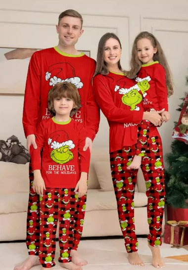 Grinch Behave Women Christmas Pajamas Red Pyjamas