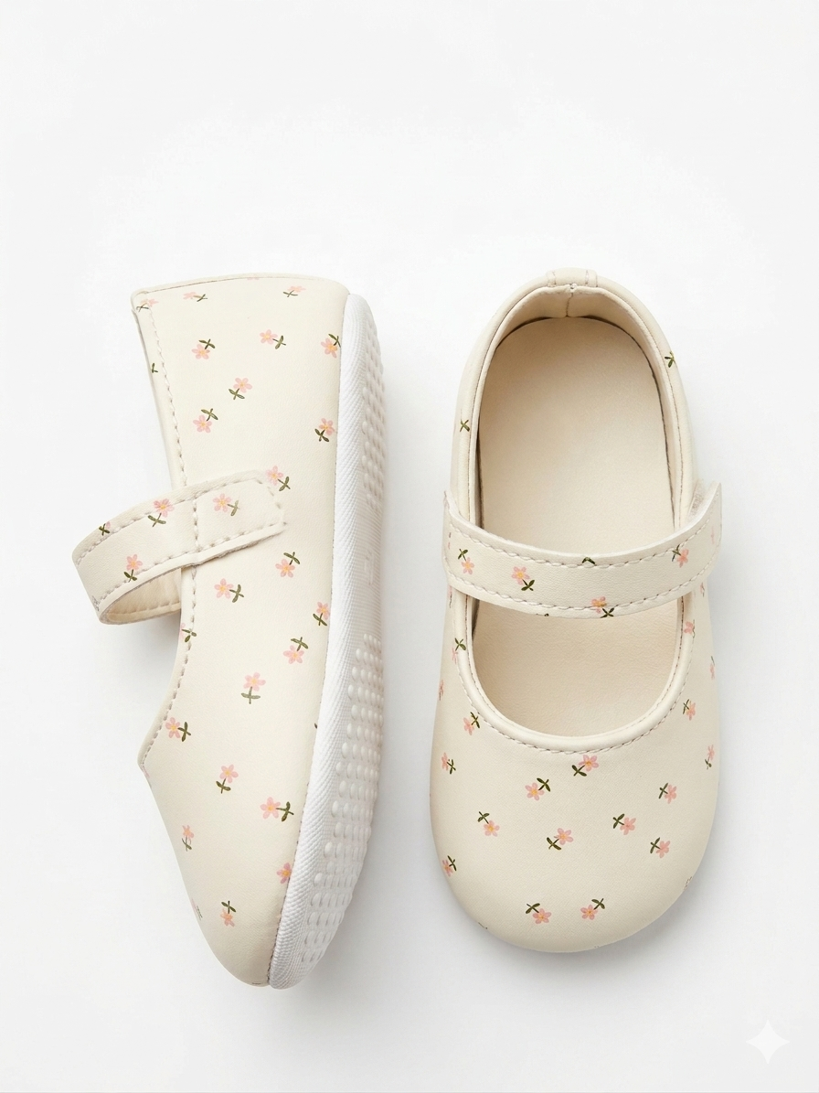 Floral Mary Jane girl flats