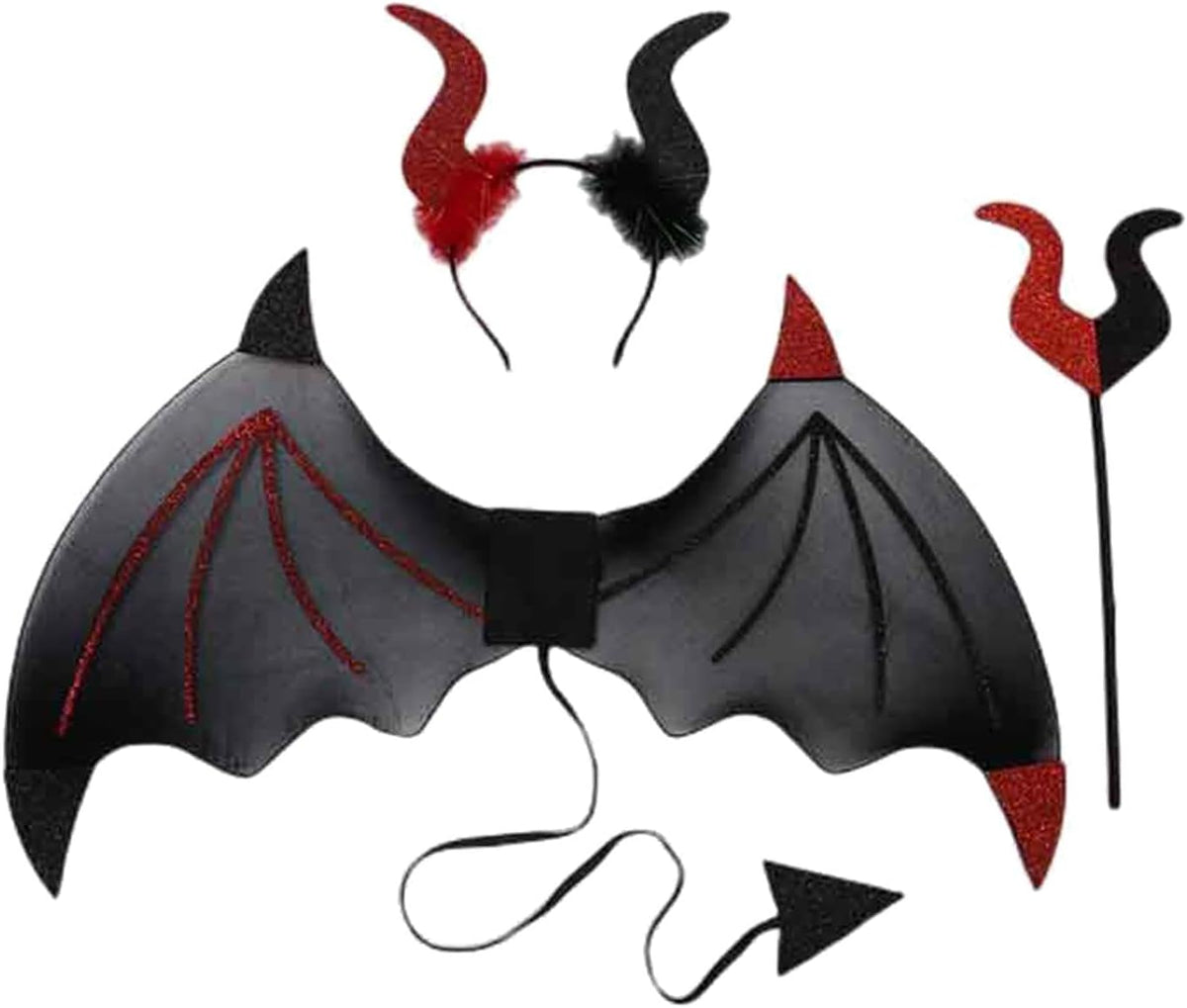 Demon Devil Wing Red and Black 3pc Set