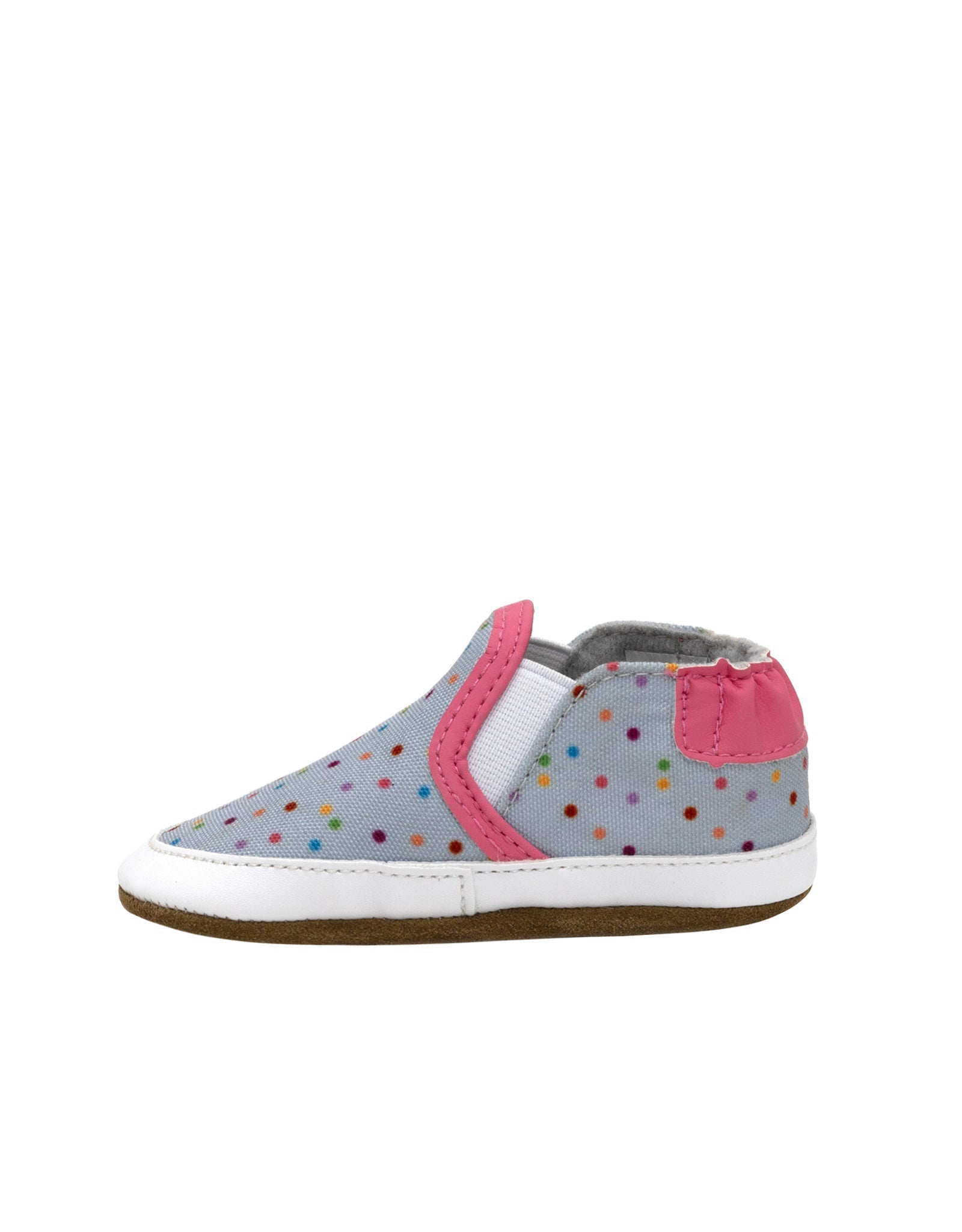 Robeez polka dot polly grey soft soles shoes
