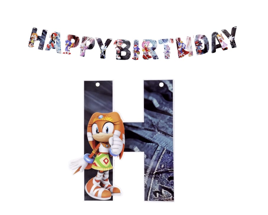 Sonic Theme Happy Birthday Banner