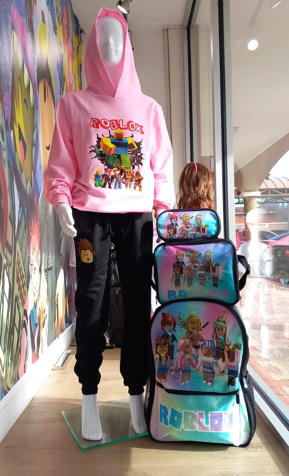 Roblox Girls Ultimate Edition backpack set (3PC) USB Cable included & port (Front zipper , upgraded lunch bag) No. 4 bookbag - Preppy Kids (Grand Bazaar)