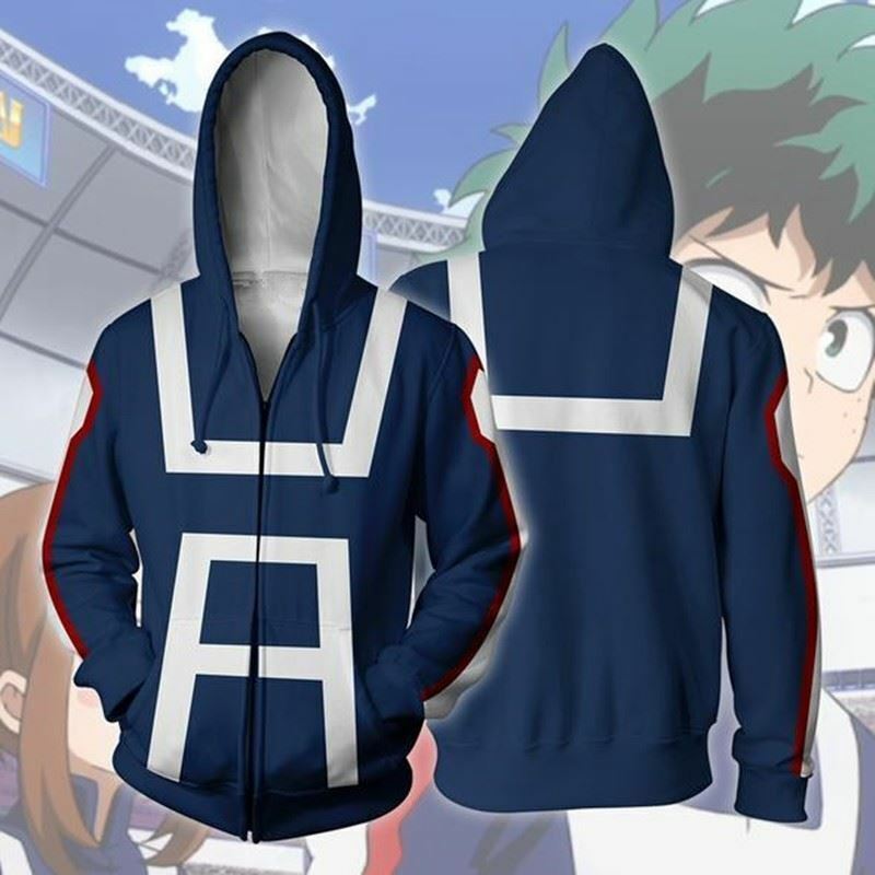 My Hero Academia Blue Zipper Hoodie - Preppy Kids (Grand Bazaar)