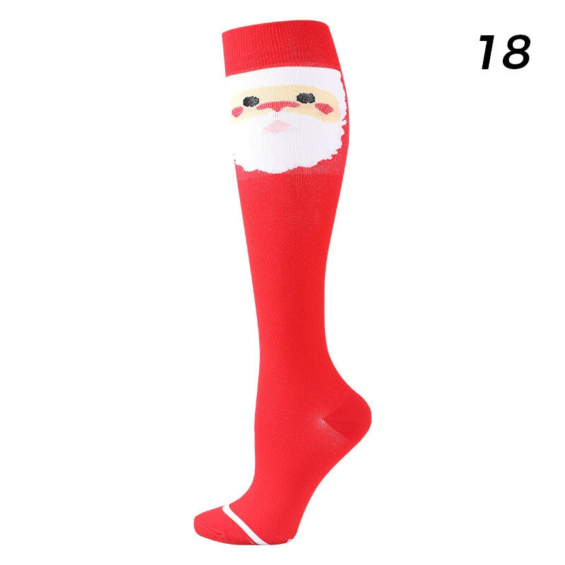 Christmas-themed patterns compression Women socks