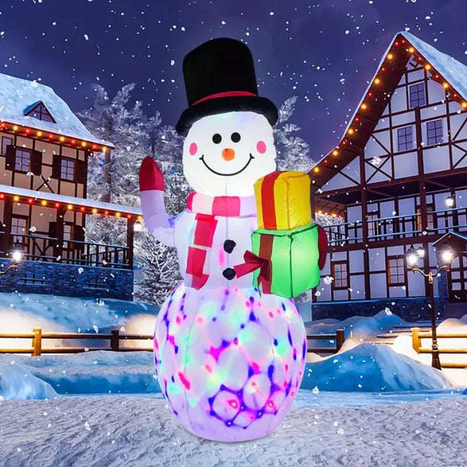 Christmas Inflatables Snowman Outdoor Yard Decor With Rotating LED Lights Christmas Blow Up Decoration Garden