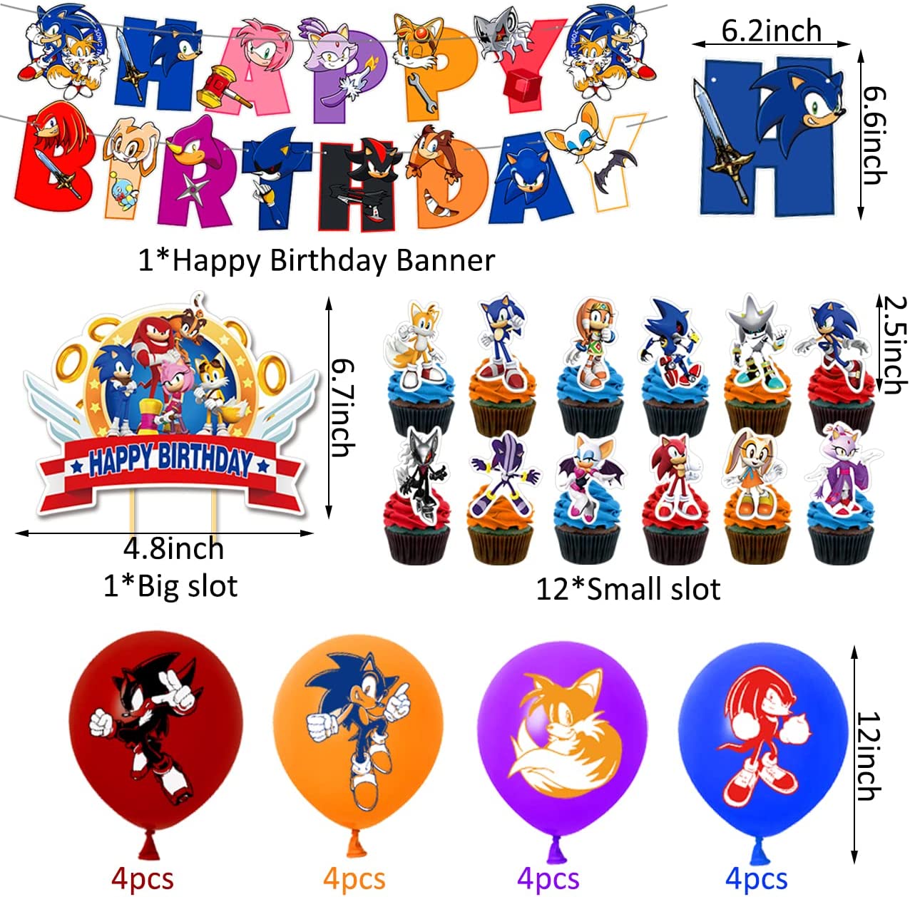 Sonic Lite Party Decoration Package - Preppy Kids (Grand Bazaar)
