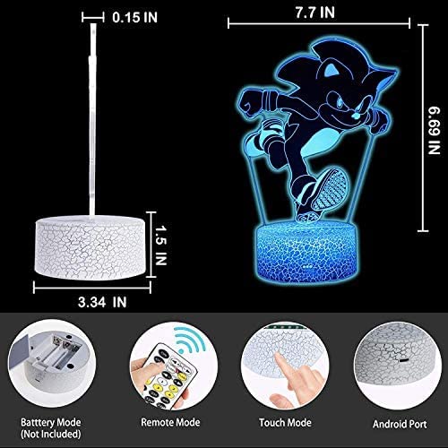 Sonic Robot Night Lamps (16 Colors Changing) Acrylic - Preppy Kids (Grand Bazaar)
