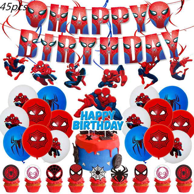 Spiderman Party Decoration Package with Swirls - Preppy Kids (Grand Bazaar)