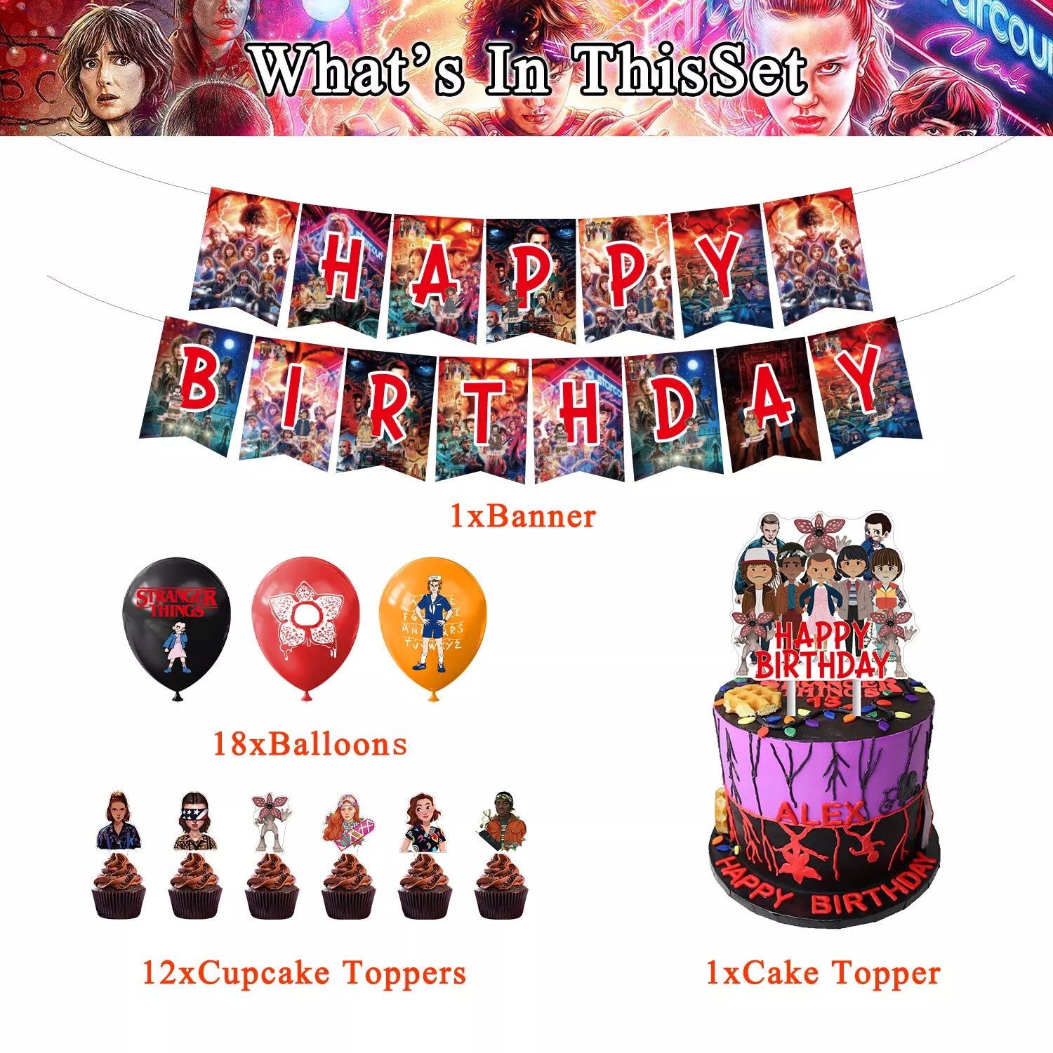 Stranger Things 2nd edition Party  Decorations Package - Preppy Kids (Grand Bazaar)