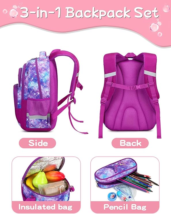 Mermaid Galaxy Fusion Bookbag set Purple - Preppy Kids (Grand Bazaar)