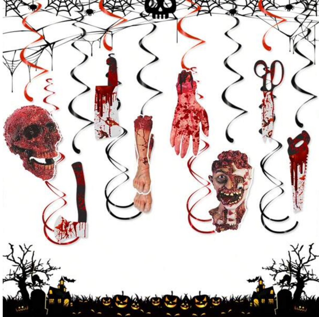 Halloween Swirl Decoration set (8pc) - Preppy Kids (Grand Bazaar)