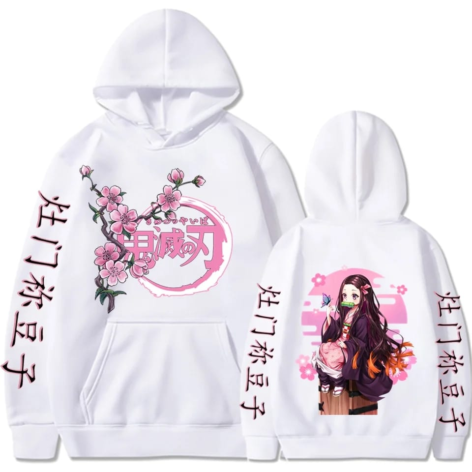 Demon Slayer white Hoodie Kimetsu no Yaiba Wiki - Preppy Kids (Grand Bazaar)