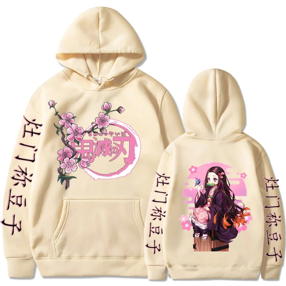Nezuko Cream Demon Slayer Cream Hoodie - Preppy Kids (Grand Bazaar)