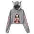 Demon Slayer Crop Top Grey Hoodie - Preppy Kids (Grand Bazaar)