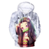 Nezuko Demon Slayer Girl White & Grey Zipper Hoodie - Preppy Kids (Grand Bazaar)