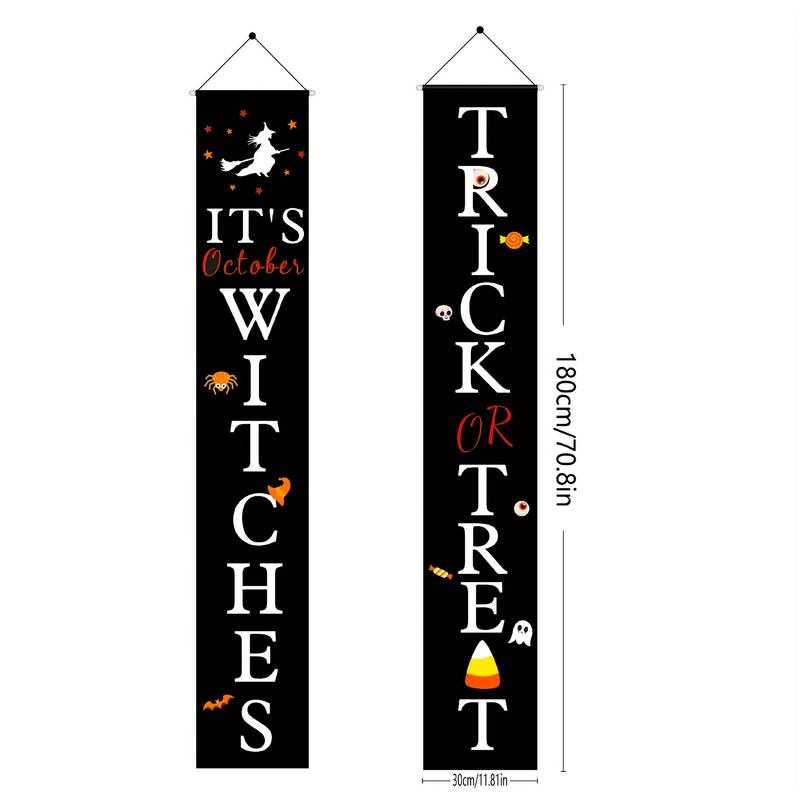 Halloween Trick or Treat Banner for Front Porch (180cm height) - Preppy Kids (Grand Bazaar)