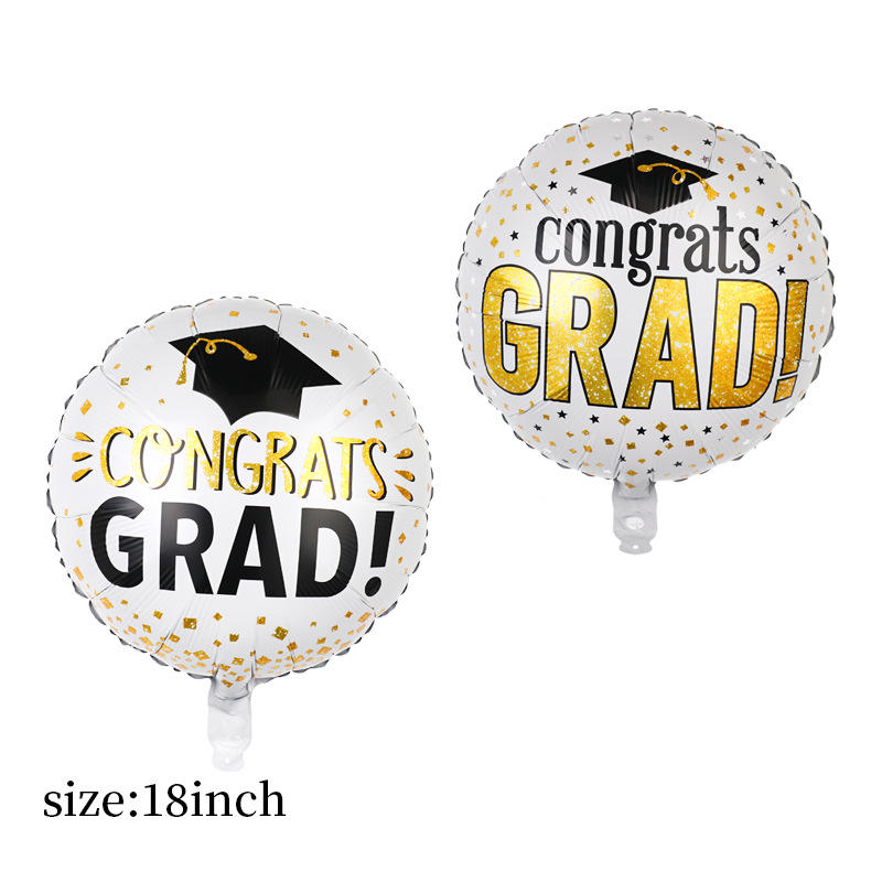 Congrats Grande Foil Balloon White (2 side print) Graduation - Preppy Kids (Grand Bazaar)