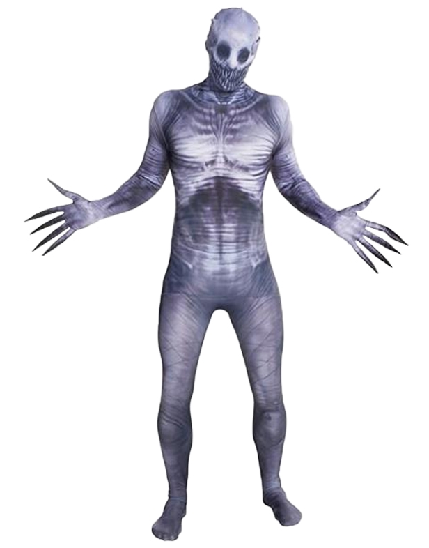 Halloween Grey Zombie Bodysuit Cosplay Costume