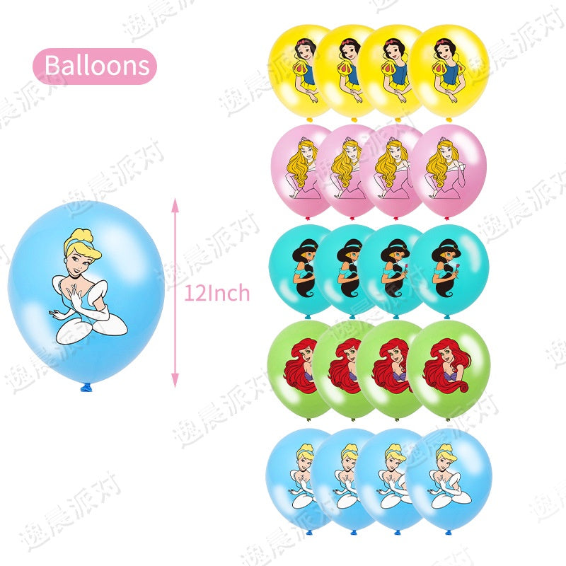 Princess Theme Ariel Snow White Belle Cinderella Party Decoration package - Preppy Kids (Grand Bazaar)