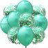 10 Pc Green Confetti Balloon Party Decorations